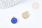 Pendentif smiley zamac doré émaillé bleu 12mm, x5 (G8416)