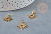 Pendentif soleil acier 201 doré inoxydable PVD 17mm, x1 (G3541)