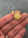 Pendentif soleil acier 304 inoxydable doré 22mm, x1 (G5290)