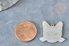 Pendentif tête de chat mystique argenté acier inoxydable 22mm pour la création de bijoux en acier inoxydable, x1 G7614