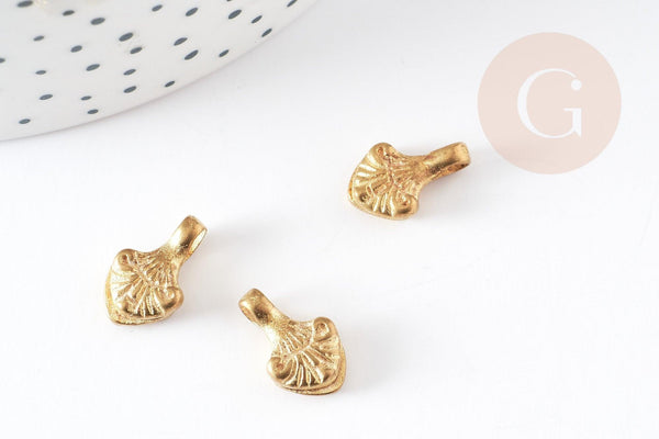 Pendentif tibétain laiton brut, breloque laiton brut, bijou laiton,pendentif laiton brut,14mm, x2 G1519