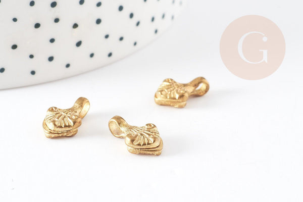 Pendentif tibétain laiton brut, breloque laiton brut, bijou laiton,pendentif laiton brut,14mm, x2 G1519