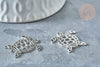 Pendentif tortue argenté acier inoxydable 24mm, acier inoxydable, x1 G7615