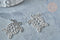 Pendentif tortue argenté acier 201 inoxydable 24mm, x1 (G7615)
