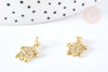 Pendentif tortue laiton doré zircon 16mm, x1 (G8587)