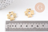 Pendentif trèfle 4 feuilles acier 316 inoxydable doré IP 17mm, x1 (G10507)