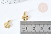 Pendentif trèfle quatre feuilles laiton doré 18K 11mm, x1 (G8737)