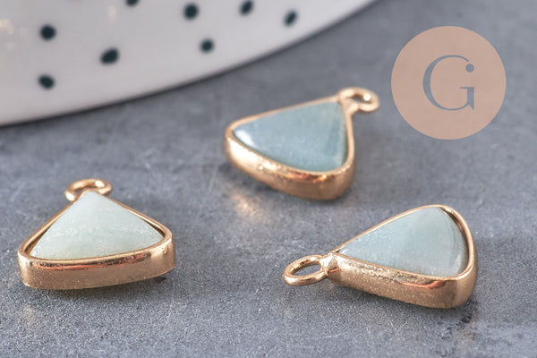 Pendentif triangle amazonite,pendentif bijoux, pendentif pierre,bracelet pierre,pierre naturelle, amazonite Naturelle,16mm, x1, G2112