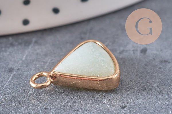 Pendentif triangle amazonite,pendentif bijoux, pendentif pierre,bracelet pierre,pierre naturelle, amazonite Naturelle,16mm, x1, G2112