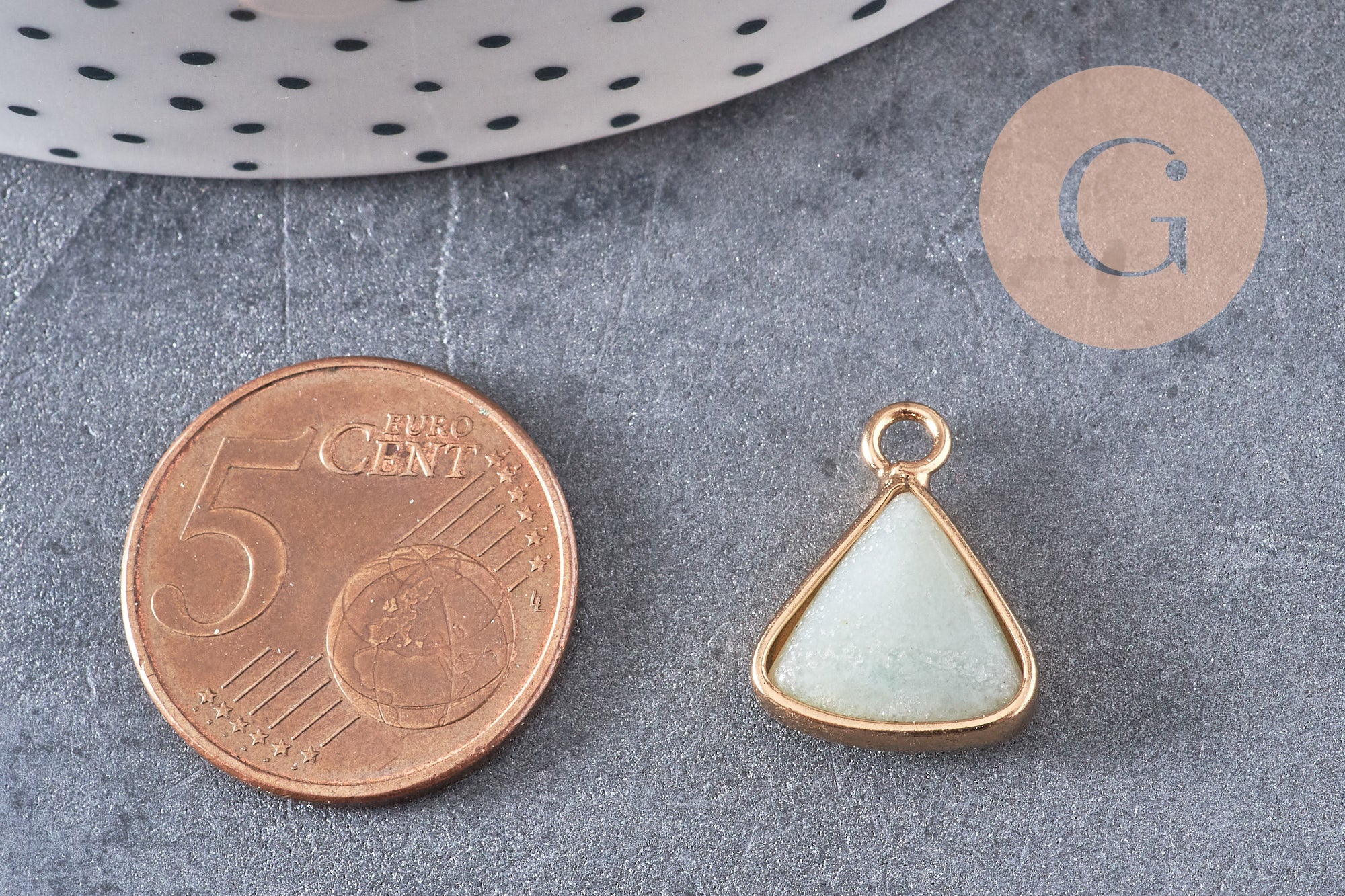 Pendentif triangle amazonite,pendentif bijoux, pendentif pierre,bracelet pierre,pierre naturelle, amazonite Naturelle,16mm, x1, G2112