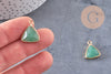 Pendentif triangle aventurine verte facettes,pendentif bijoux, pendentif aventurine pierre Naturelle,19mm, x1, G5013