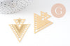 Pendentif triangle ethnique acier 201 inoxydable dore 45mm,breloque sans nickel pour création bijoux x2 G2922