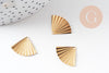 Pendentif triangle éventail plié laiton brut, apprêt doré, sans nickel, Pendentif doré,19mm, x5 (G0115)