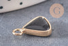 Pendentif triangle jade noir,creation bijou,pendentif bijoux, pendentif pierre naturelle,bracelet pierre, jade Naturel,16mm x1, G0953