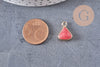 Pendentif triangle jade rouge pendentif bijoux, pendentif pierre,pierre naturelle, jade Naturel,16mm, x1 (G0051)