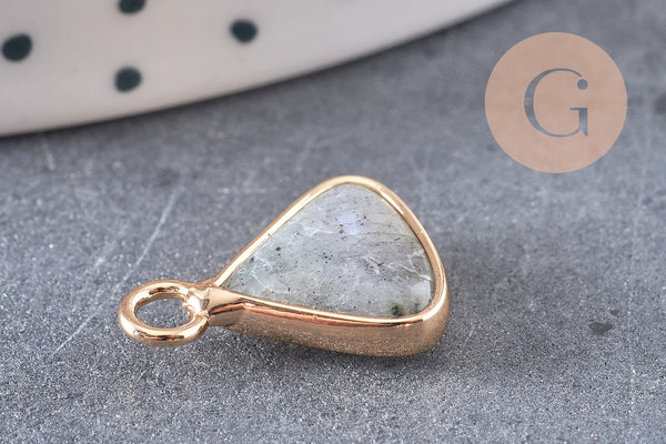 Pendentif triangle labradorite,pendentif bijoux, pendentif pierre,bracelet pierre,pierre naturelle,labradorite Naturelle,16mm, x1, G0845