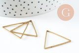 Pendentif triangle laiton brut 30mm, pendentif géométriquecréation bijoux, x10 (G2321)