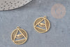 Pendentif triangle oeil protecteur acier 201 inoxydable dore 22mm, x1 (G4607)