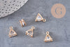 Pendentif triangle or rose cristal zircon 11mm, x4 (G0681)