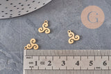 Pendentif triskel acier 304 inoxydable doré 18K 10mm, x1 (G11316)-Breloques et pendentifs-Gingerlily Perles