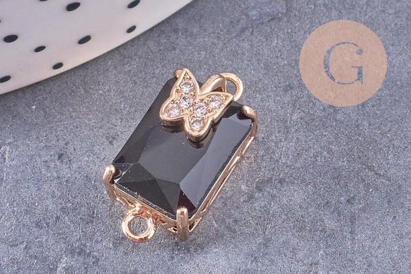 Pendentif verre pierre résine druzy zamac doré 10.5-26mm, x1 (G6415)