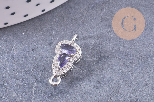 Pendentif verre pierre résine druzy zamac doré 10.5-26mm, x1 (G6415)