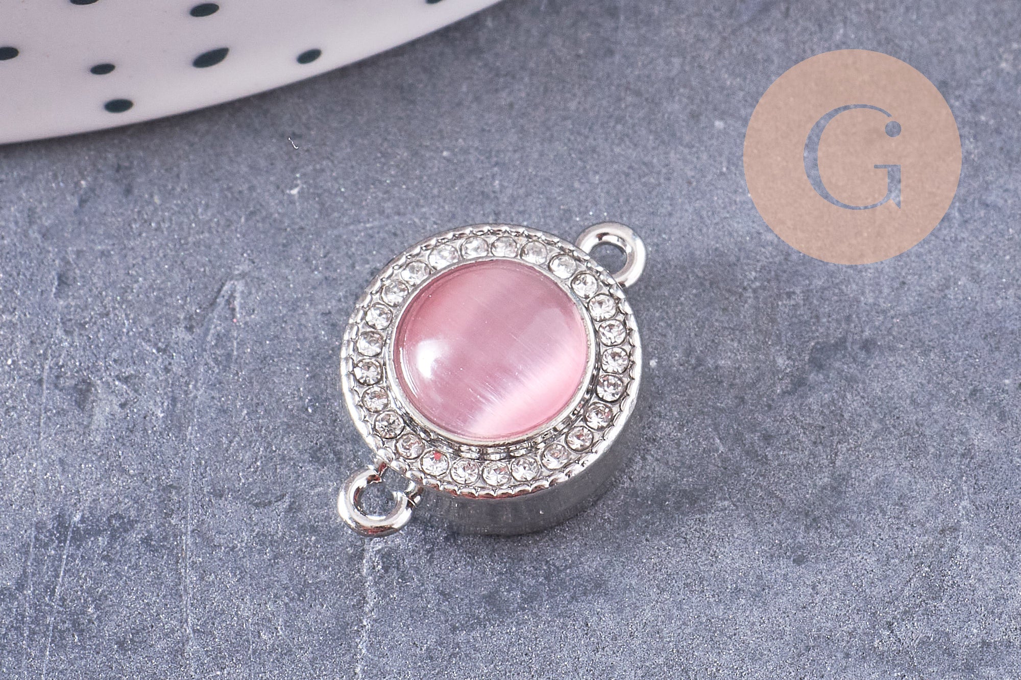 Pendentif verre pierre résine druzy zamac doré 10.5-26mm, x1 (G6415)