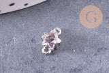 Pendentif verre pierre résine druzy zamac doré 10.5-26mm, x1 (G6415)