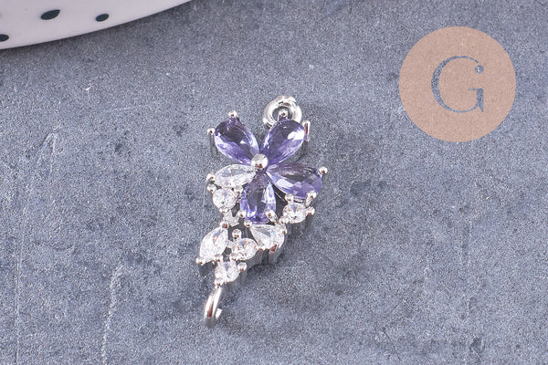 Pendentif verre pierre résine druzy zamac doré 10.5-26mm, x1 (G6415)