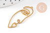 Pendentif visage laiton brut, fournitures pour bijoux, laiton brut,pendentif minimaliste ,bijoux moderne, x1,41x15mm,G3243