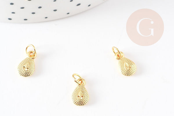 Pendentif zamac doré,fournitures créatives, sans nickel,creation bijoux,perle géométrique,9.5mm, x5 G5456