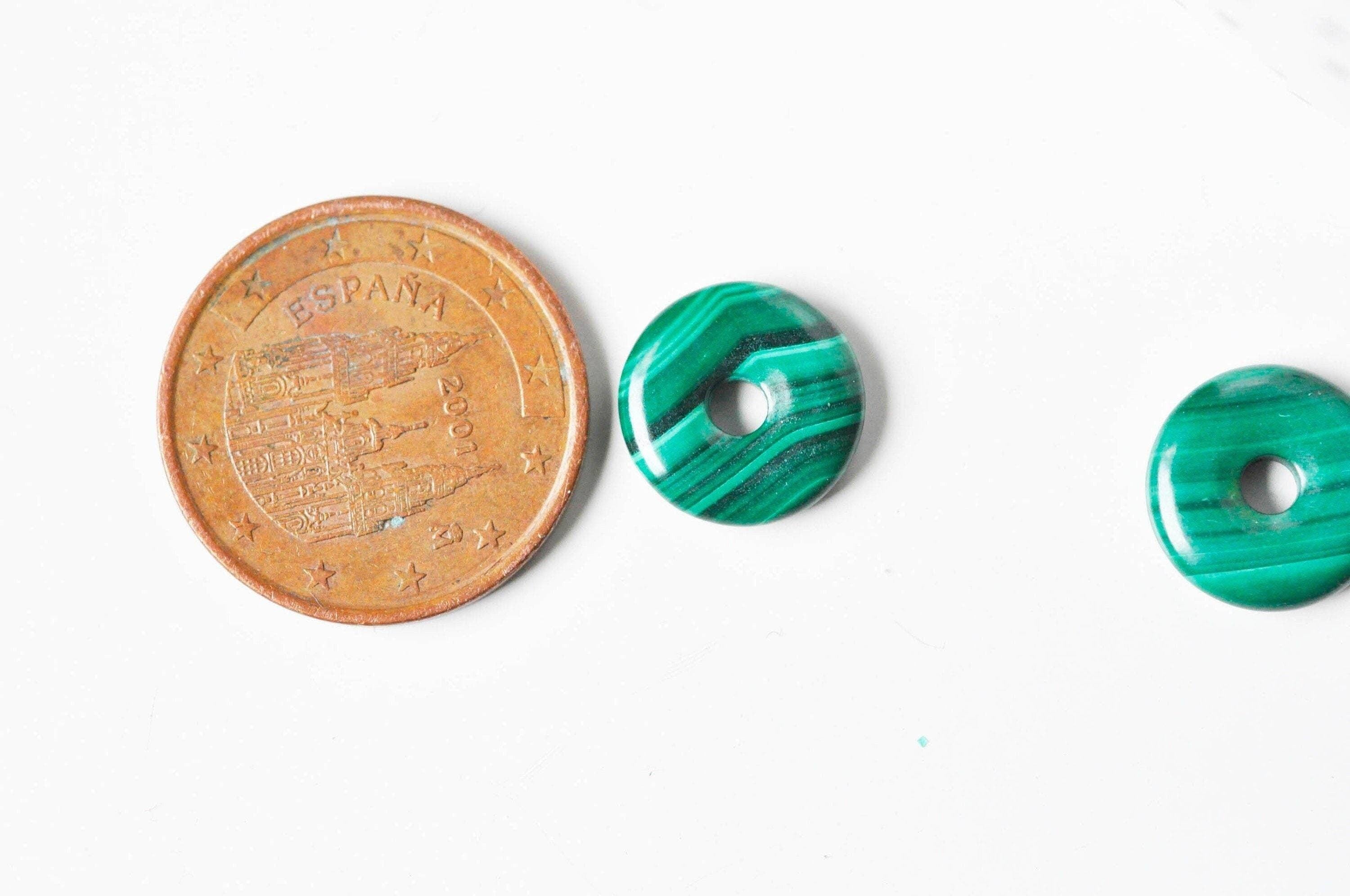 Pendentifdonut malachite, pendentif bijoux,pendentif pierre,bijou pierre, malachite naturelle,pendentif hexagone,12mm G3985