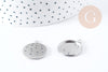 Pendentifs Support cabochon rond acier 304 inoxydable platine 25mm, x1 (G8939)