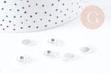 Pendentifs Supports cabochons ronds acier 201 inoxydable platine 11mm, x5 (G9044)
