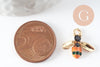 Pendentifs doré abeille émaillé pendentif insecte métal doré 15mm, x5 (G3182)