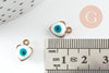 Pendentifs doré coeur émail blanc, mauvais oeil, laiton doré, pendentif chance,création bijoux,11mm, x10 G4302