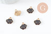 Pendentifs doré nuage émail noir zamac doré, pendentif coeur,, pendentif meteo,10mm, x5 G3362