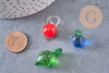 Pendentifs mélangés fruits en verre tchèque 17-36mm, x5 (G4507)