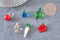 Pendentifs mélangés fruits en verre tchèque 17-36mm, x5 (G4507)
