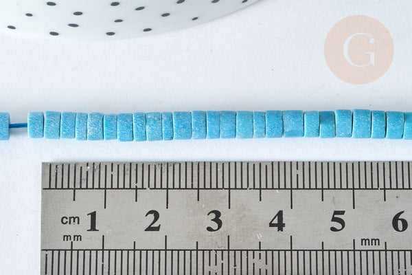 Perle Heishi turquoise naturelle, bijou en pierre naturelle, turquoise naturelle, perle en pierre, fil de 46cm x1 (G7267)