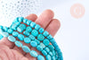 Perle Howlite teintée turquoise foncé naturelle formes mixtes 5-30mm,le fil de 40cm, x1 (G7513)