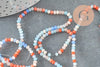 Perle abacus cristal multicolore opaque orange 3x2.5mm,Perles verre , fil de 45cm, x1 (G4426)