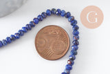 Perle abacus jade naturel bleu marbré 4x2mm,fil de 35 cm, x1 (G3227)