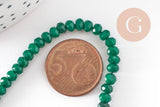 Perle abacus jade naturel rondelle vert foncé 4x2mm, fil de 36cm, x1 (G3665)