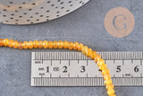 Perle abacus jade naturel teinté jaune facetté 4x2mm, x1 fil 36cm (G1710)