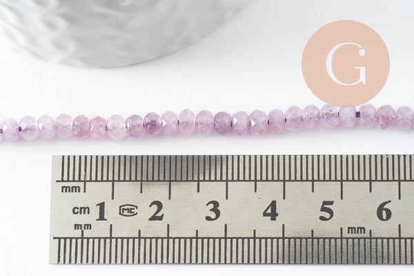 Perle abacus jade rose clair,pierre naturelle,perle facette,jade,4x2mm,fil de 35 cm, x1 (G3069)