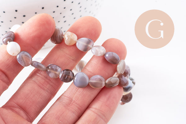 Perle agate Botswana rayée nuggets, perle agate,pierre naturelle,agate naturelle,perle pierre ronde,8-13mm,x1 (G2039)