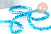 Perle agate bleue, perle agate naturelle,perle facette,4mm,fil de 37cm, x1 (G0896)