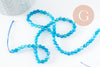 Perle agate bleue, perle agate naturelle,perle facette,4mm,fil de 37cm, x1 (G0896)