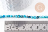 Perle agate naturelle bleue facettée 4mm, x1 fil de 90 perles (G5010)